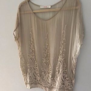 sheer embroidered top